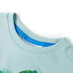 Vidaxl Otroška majica s kratkimi rokavi svetlo turkizna 104