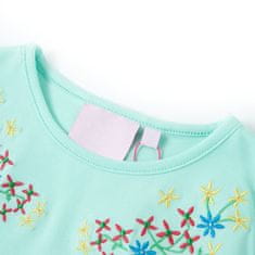 Vidaxl Otroška majica s kratkimi rokavi svetlo turkizna 128