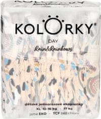 KOLORKY Otroške plenice DAY - Rain and Rainbows: velikost XL (12-16 kg, 17 kosov)