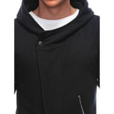 OMBRE Moška asimetrična kapuca z zadrgo OM-SSZP-0111black V1 black black MDN124581 S
