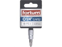 Fortum Vtična glava 1/4" pozidriv konica, PZ 2, L 37mm