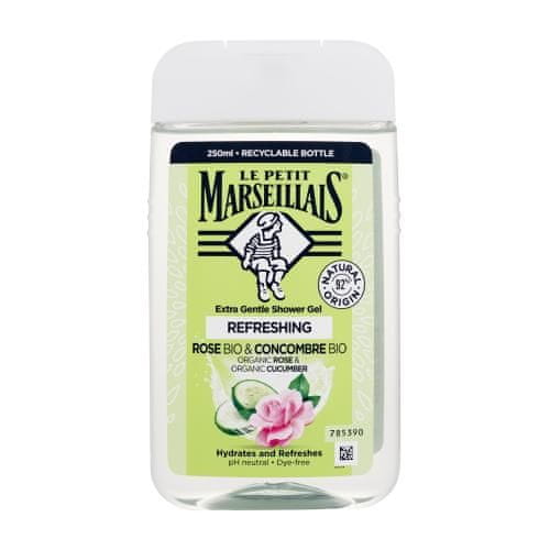 Le Petit Marseillais Extra Gentle Shower Gel Bio Rose & Bio Cucumber osvežilen gel za prhanje unisex