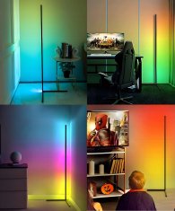 Verkgroup LED RGB kotna talna svetilka 100cm APP + daljinski upravljalnik Rainbow 3D