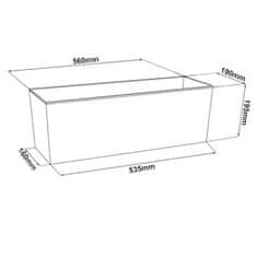 botle Komplet cvetlični lonec z učinkom betona + ročaj 19 x 56 x 19,5 cm Siva