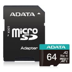 A-Data V30S/micro SDXC/64GB/95MBps/UHS-I U3/Class 10/+ Adapter