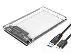 Verkgroup 2,5" SATA ohišje za trdi disk USB 3.0 LED prozoren