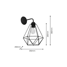 Milagro Stenska svetilka BASKET BLACK 1xE27