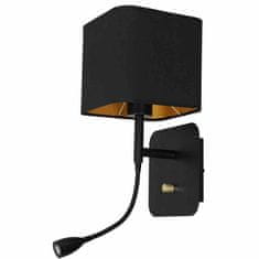 Milagro Stenska svetilka NAPOLI BLACK/GOLD 1xE27 + 1W LED