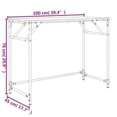 Vidaxl Pisalna miza črna 100x45x76 cm inženirski les in prašno jeklo