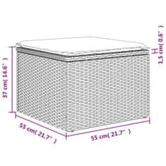 Vidaxl Vrtni stolček z blazino črn 55x55x37 cm poli ratan