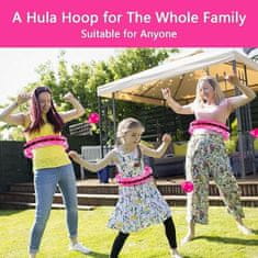 SOLFIT® Hula hop za vadbo, Hulahop obroč z utežmi, Vrtenje uteži, Prilagodljiva velikost pasu (Roza) | SPINSLIM