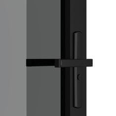 Vidaxl Notranja vrata 83x201,5 cm črno ESG steklo in aluminij