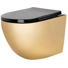 REA Carlo Mini Flat Zlata/črna stenska WC školjka