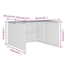 Vidaxl Garaža za robotsko kosilnico bež 86x90x52/57 cm poli ratan