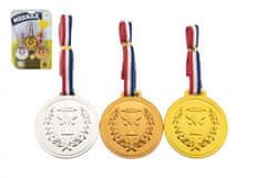 Teddies Medalje z vrvico 3 kosi plastike premera 6 cm