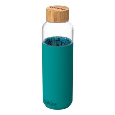 NEW Quokka Flow - Steklena steklenica za vodo 660 ml (Notranji listi palme)