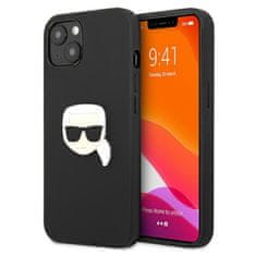 Karl Lagerfeld Karl Lagerfeld PU usnje Karl's Head Metal - etui za iPhone 13 mini (črno)