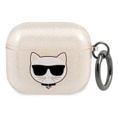 Karl Lagerfeld Karl Lagerfeld Choupette Head Glitter - Ovitek za AirPods 3 (zlat)