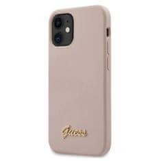 Guess Guess Silikonski napis - ovitek za iPhone 12 mini (roza)