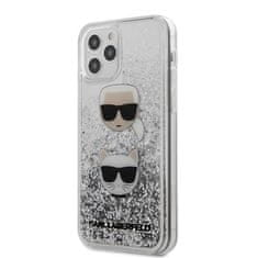 Karl Lagerfeld Karl Lagerfeld Liquid Glitter 2 Heads - ohišje za iPhone 12 / iPhone 12 Pro (srebrno)