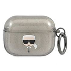 Karl Lagerfeld Karl Lagerfeld Karl Head Glitter - Ovitek za Airpods Pro (črn)