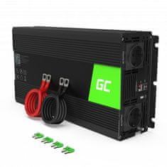 NEW Green Cell - Pretvornik napetosti Inverter 12V na 230V 1500W/3000W Modificiran sinusni val