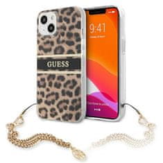 Guess Guess Leopardova zlata veriga - Ohišje za iPhone 13 Mini