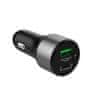 Crong Avto polnilec Crong Power 63W - USB-C PD 45W + USB QC 3.0 18W (črn)