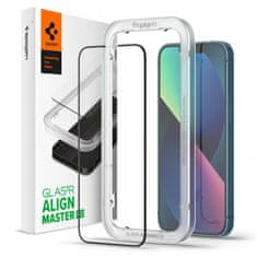 Spigen Spigen Alm Glass FC - Kaljeno steklo za iPhone 13 / iPhone 13 Pro (črn okvir)