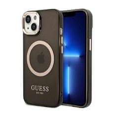 Guess Ohišje Guess Gold Outline Translucent MagSafe - iPhone 14 Plus (črno)