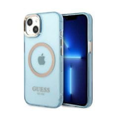 Guess Ohišje Guess Gold Outline Translucent MagSafe - iPhone 13 (modro)