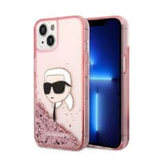 Karl Lagerfeld Karl Lagerfeld Liquid Glitter NFT Karl's Head - etui za iPhone 14 Plus (roza)