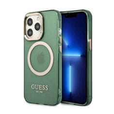 Guess Ohišje Guess Gold Outline Translucent MagSafe - iPhone 13 Pro (zeleno)