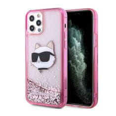 Karl Lagerfeld Karl Lagerfeld Liquid Glitter NFT Choupette Head - ohišje za iPhone 12 / iPhone 12 Pro (roza)