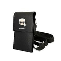 Karl Lagerfeld Karl Lagerfeld Kovinska torbica Karl Head Wallet Phone Bag - torbica za pametne telefone in dodatke (črna)