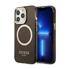 Guess Ohišje Guess Gold Outline Translucent MagSafe - iPhone 13 Pro (črno)