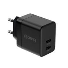 Crong Crong Ultra Compact GaN - Polnilec 2x USB-C 35W PD 3.0 s PPS (črn)