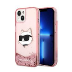 Karl Lagerfeld Karl Lagerfeld Liquid Glitter NFT Choupette Head - ovitek za iPhone 14 Plus (roza)