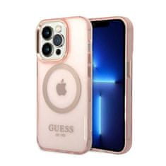 Guess Ohišje Guess Gold Outline Translucent MagSafe - iPhone 14 Pro (roza)