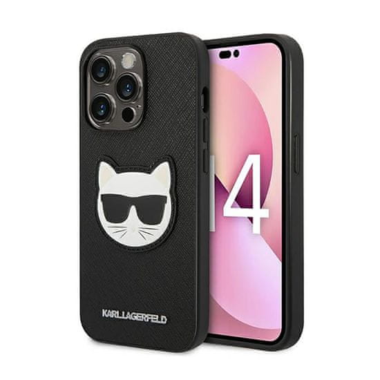 Karl Lagerfeld Karl Lagerfeld Saffiano Choupette Head Patch Case - Ohišje za iPhone 14 Pro Max (črno)