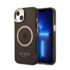 Guess Ohišje Guess Gold Outline Translucent MagSafe - iPhone 13 (črno)