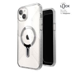 Speck Speck Presidio Perfect-Clear Grip ClickLock &amp; MagSafe - ohišje za iPhone 15 Plus / iPhone 14 Plus (prozorno / kromiran zaključek / srebrna barva)