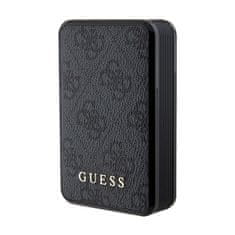 Guess Guess 4G usnje s kovinskim logotipom - Power Bank 10000 mAh 18W (črna)