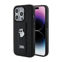 Karl Lagerfeld Karl Lagerfeld Gripstand Saffiano Choupette Pins - Ohišje za iPhone 15 Pro Max (črno)