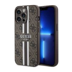 Guess Ohišje Guess 4G MagSafe s potiskanimi črtami za iPhone 13 Pro (rjavo)