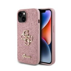 Guess Guess Glitter Script Big 4G - Ohišje za iPhone 15 (roza)