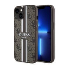 Guess Guess 4G MagSafe etui za iPhone 14 Plus s potiskanimi črtami (rjav)