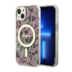 Guess Guess Flower MagSafe - ohišje za iPhone 14 Plus (roza)