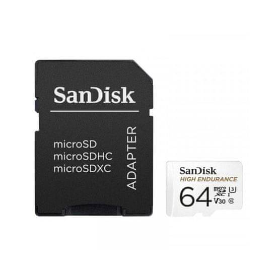 SanDisk SanDisk High Endurance microSDXC - 64 GB Class 10 UHS-I 100/40 MB/s pomnilniška kartica z adapterjem