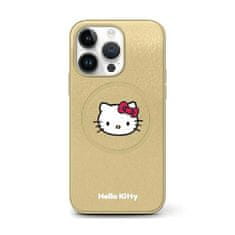 HELLO KITTY Hello Kitty Usnjeni ovitek Kitty Head MagSafe - ohišje za iPhone 15 (zlato)